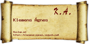 Klemens Ágnes névjegykártya
